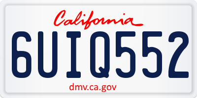 CA license plate 6UIQ552