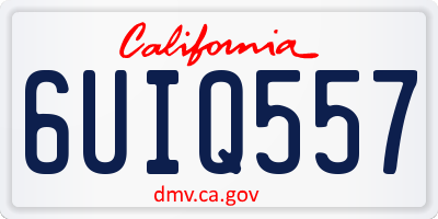 CA license plate 6UIQ557