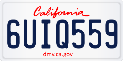 CA license plate 6UIQ559