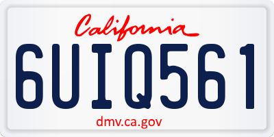CA license plate 6UIQ561