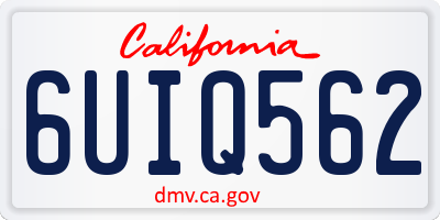 CA license plate 6UIQ562