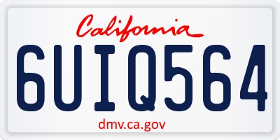 CA license plate 6UIQ564
