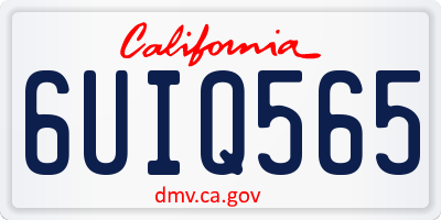 CA license plate 6UIQ565