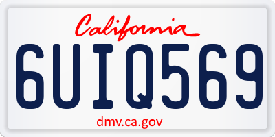 CA license plate 6UIQ569