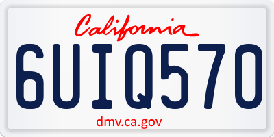 CA license plate 6UIQ570