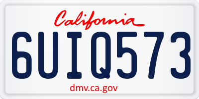 CA license plate 6UIQ573