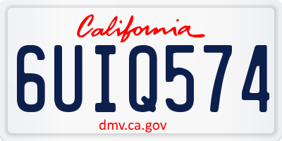 CA license plate 6UIQ574