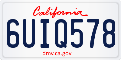 CA license plate 6UIQ578