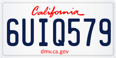CA license plate 6UIQ579