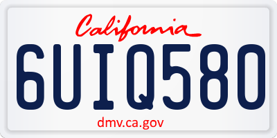CA license plate 6UIQ580