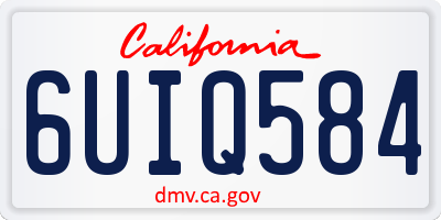 CA license plate 6UIQ584