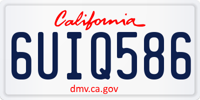 CA license plate 6UIQ586