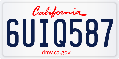 CA license plate 6UIQ587