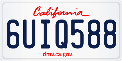 CA license plate 6UIQ588