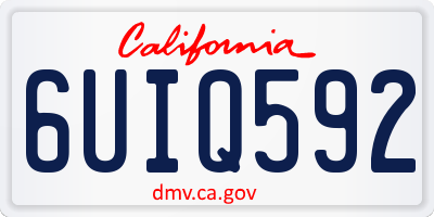 CA license plate 6UIQ592