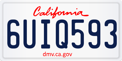 CA license plate 6UIQ593