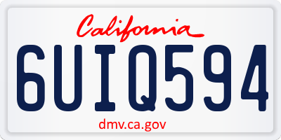 CA license plate 6UIQ594