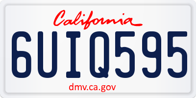 CA license plate 6UIQ595