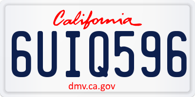 CA license plate 6UIQ596