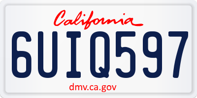 CA license plate 6UIQ597