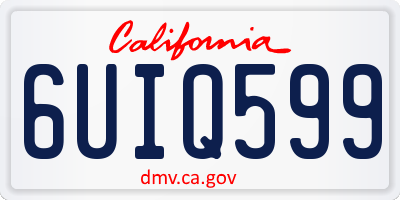 CA license plate 6UIQ599