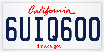 CA license plate 6UIQ600