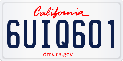 CA license plate 6UIQ601