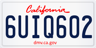 CA license plate 6UIQ602