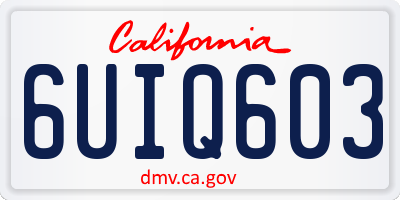 CA license plate 6UIQ603