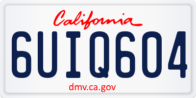 CA license plate 6UIQ604