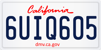 CA license plate 6UIQ605