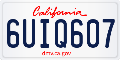CA license plate 6UIQ607