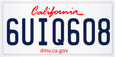 CA license plate 6UIQ608