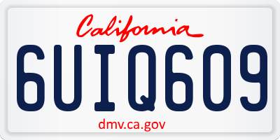 CA license plate 6UIQ609