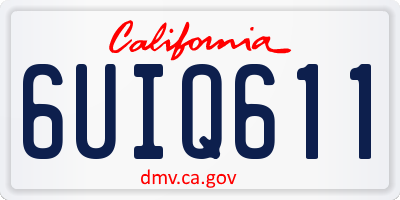 CA license plate 6UIQ611