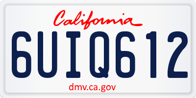 CA license plate 6UIQ612