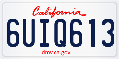 CA license plate 6UIQ613