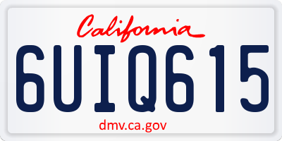 CA license plate 6UIQ615