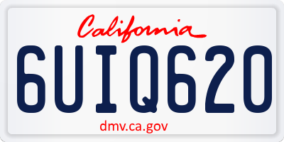 CA license plate 6UIQ620