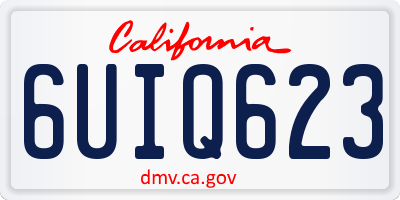 CA license plate 6UIQ623