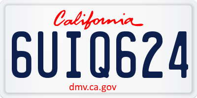 CA license plate 6UIQ624
