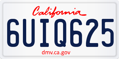 CA license plate 6UIQ625