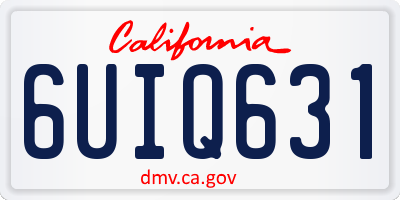 CA license plate 6UIQ631