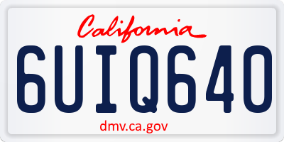 CA license plate 6UIQ640