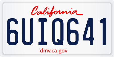 CA license plate 6UIQ641