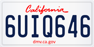 CA license plate 6UIQ646