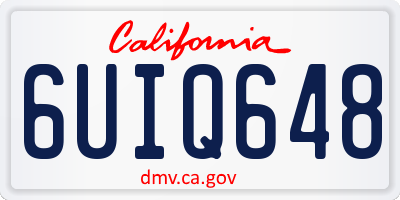 CA license plate 6UIQ648
