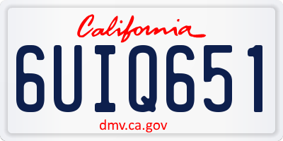 CA license plate 6UIQ651