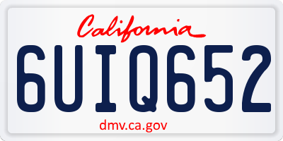 CA license plate 6UIQ652