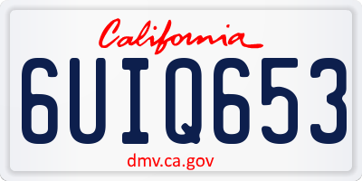 CA license plate 6UIQ653